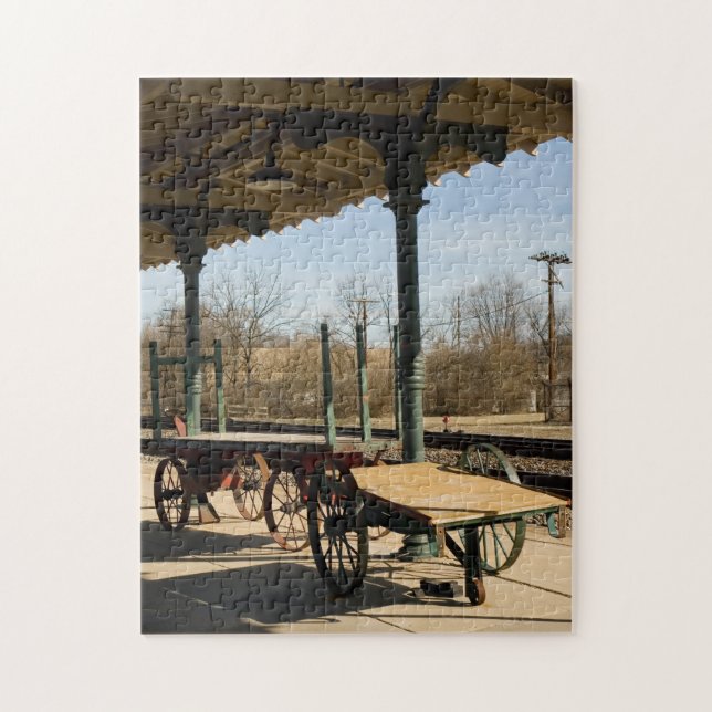 Bristol Va. Train Station Freight  Wagons puzzle (Vertical)