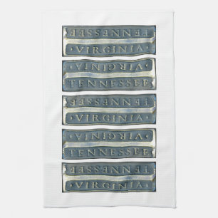 Bristol Virginia Tennessee Marker white Tea Towel