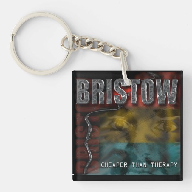 BristowRocks CD Cover Keychain, Front & Back Print Key Ring (Front)