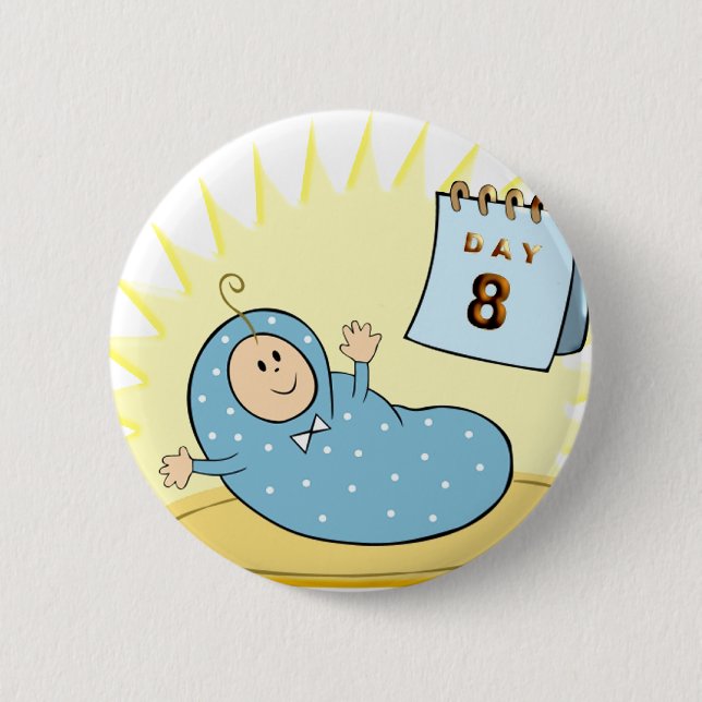 Brit Milah 6 Cm Round Badge (Front)