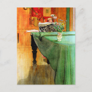 Brita at the Piano by Carl Larsson, Vintage Art Postcard