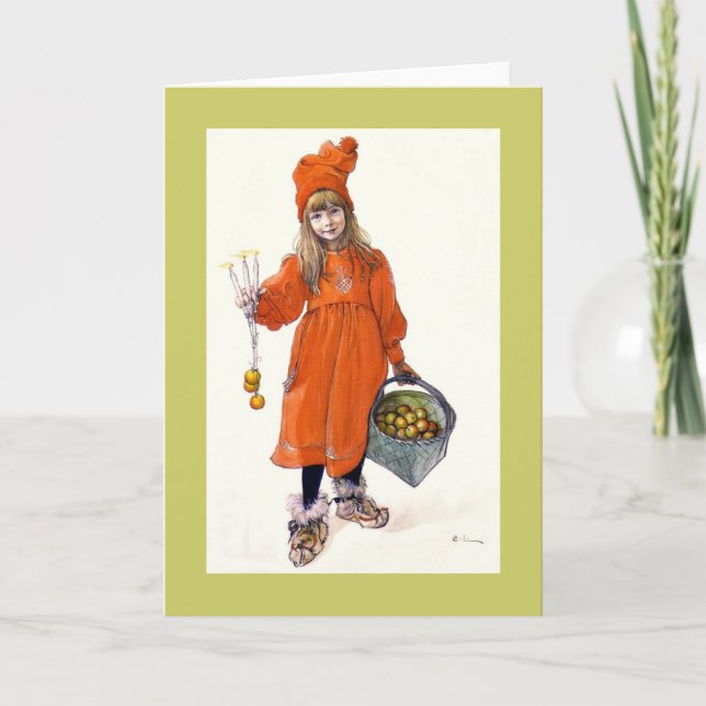 Brita (Iduna) with Candles and  Apples Holiday Card (Front)