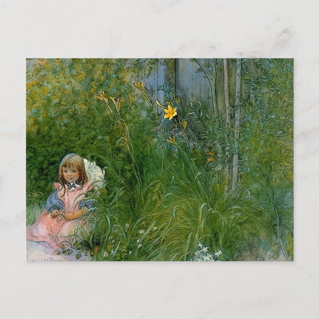 Brita in the Flower Bed c1897 Postcard (Front)