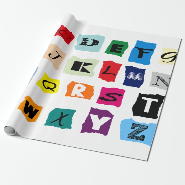 britain Alphabet design on  Wrapping Paper (Unrolled)