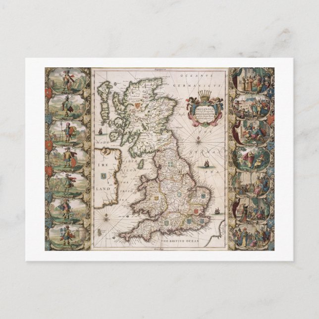 Britain As It Was Devided In The Tyme of the Engli Postcard (Front)