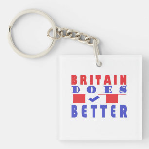 BRITAIN DOES IT BETTER WORD DESIGN KEY RING