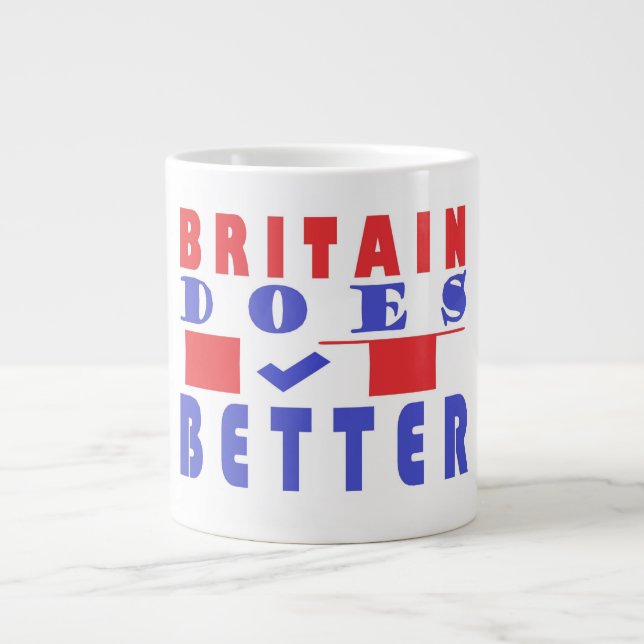 Britain does it better word poster design large coffee mug (Front)