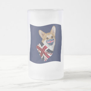 BRITAIN FROSTED GLASS BEER MUG
