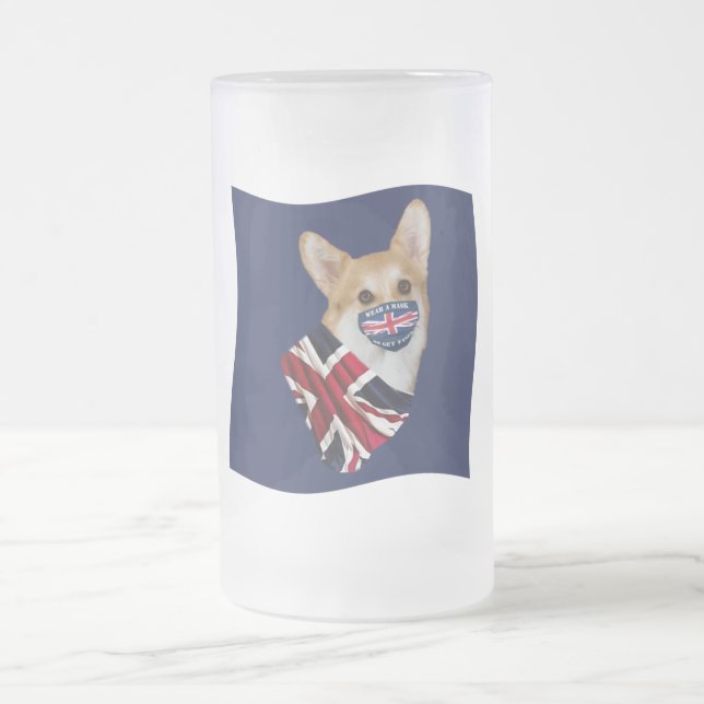 BRITAIN FROSTED GLASS BEER MUG (Center)