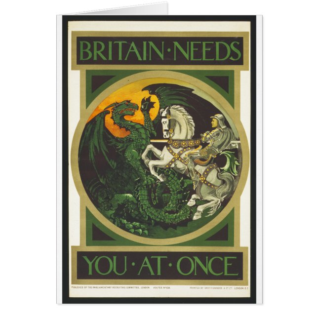 Britain Needs You At Once Dragon vs Knight (Front)