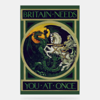 Britain Needs You at Once – St. George Vintage Art