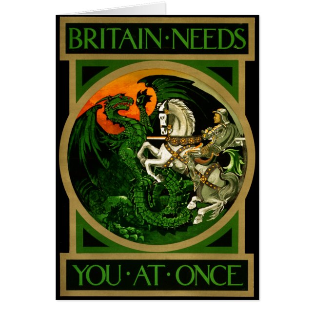 Britain needs you at once, WWI British War Poster (Front)