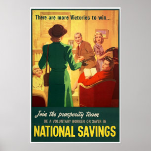 Britain Prosperity Team NATIONAL SAVINGS World War Poster