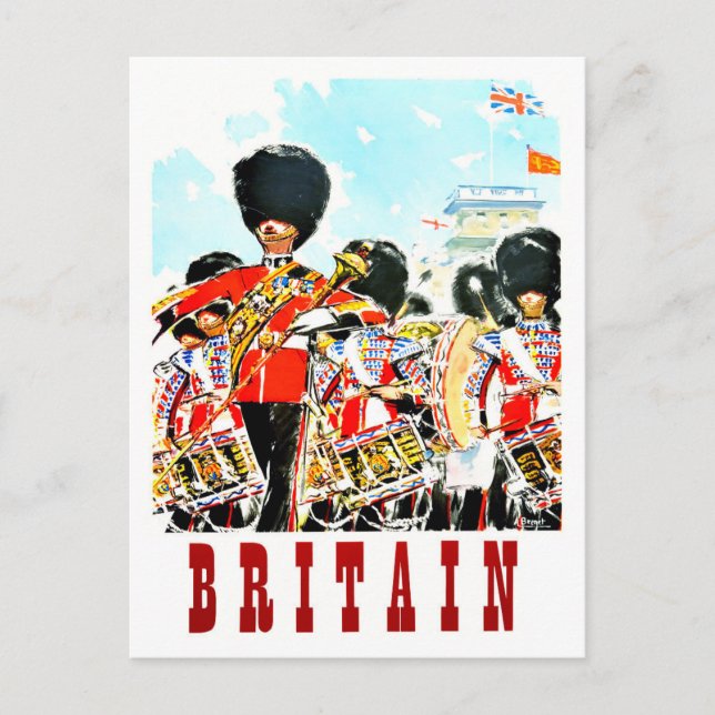 Britain Royal Guards vintage travel Postcard (Front)