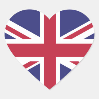 Britain UK Flag Brexit heart shaped x20 stickers