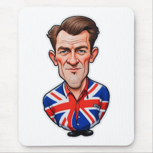 Britain Uk Man Caricature With Union Jack Flag Mouse Mat