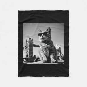 Britain Vacation And Cat Sightseeing In London Fleece Blanket