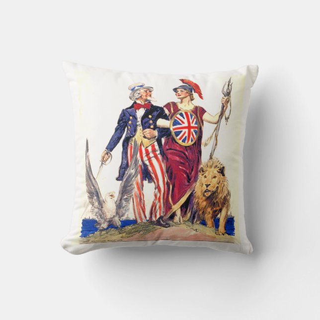 Britannia and Uncle Sam Cushion (Front)