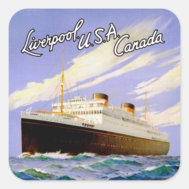 Britannic ~ Liverpool, USA, Canada Square Sticker (Front)
