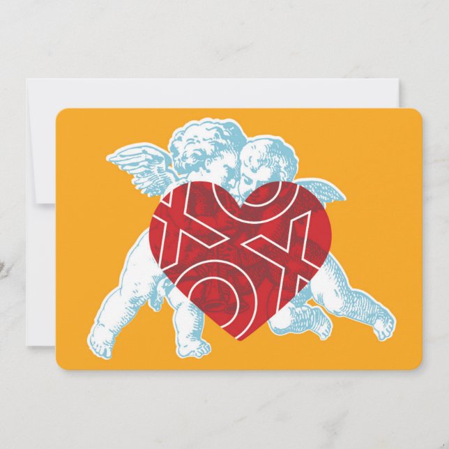 Brite Cupid XOXO Valentine Card. Announcement (Front)