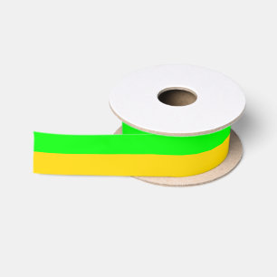Brite Green and Yellow-Gold Satin Ribbon