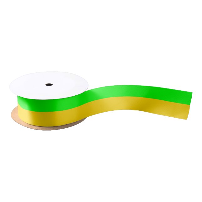 Brite Green and Yellow-Gold Satin Ribbon (Spool)