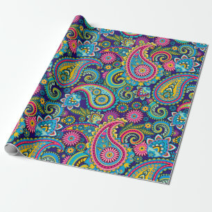 Brite Muti-coloured Paisley Wrapping Paper