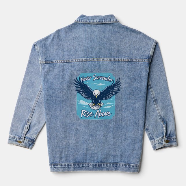 Brite-T Eagle Never Surrender Rise Above 0019628 Denim Jacket (Back)
