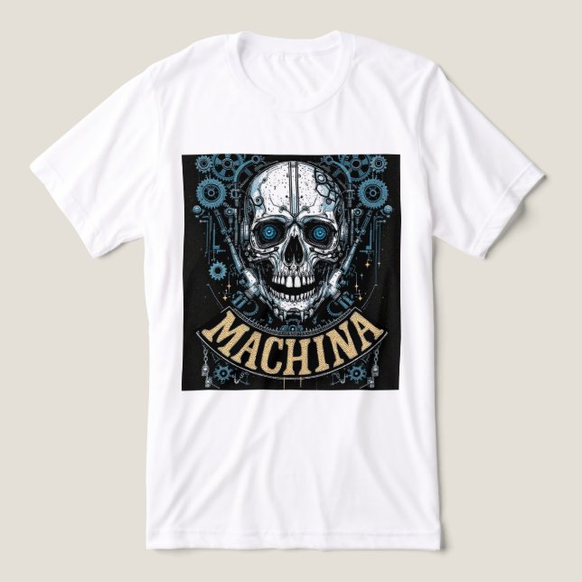 Brite-T Machina Skull 0018991 Tri-Blend Shirt (Design Front)