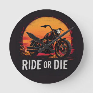 Brite-T Motorcycle Ride or Die 0019613 Round Clock