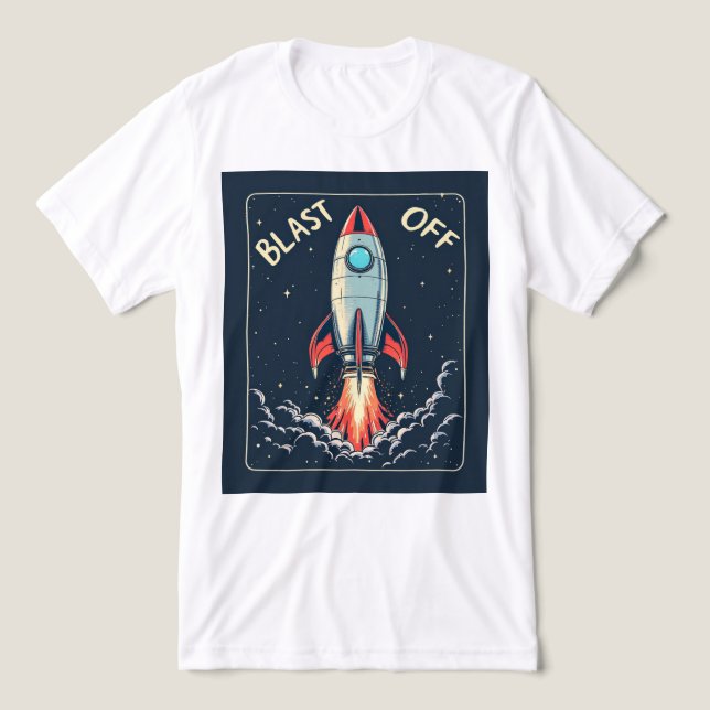 Brite-T Rocket Ship Blast Off 0019357 Tri-Blend Shirt (Design Front)