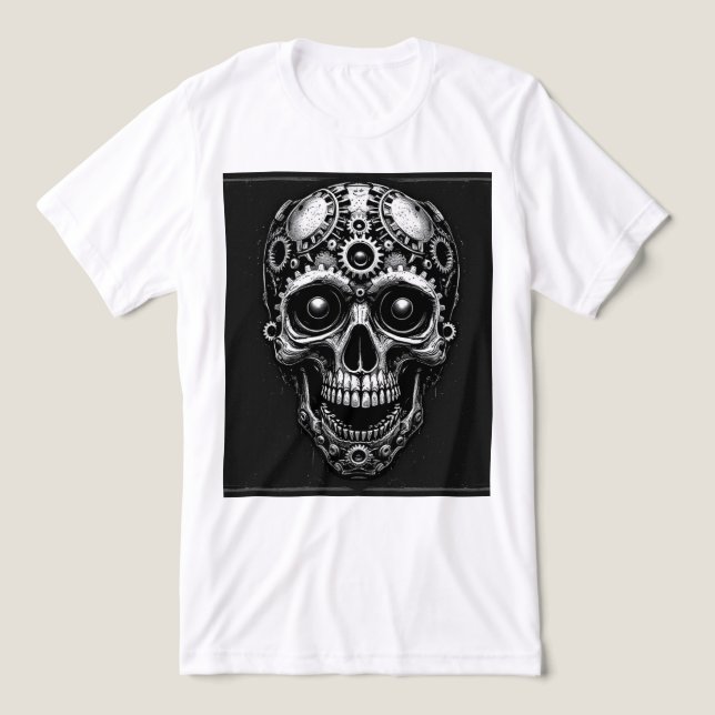 Brite-T Silver Skull 0019128 Tri-Blend Shirt (Design Front)