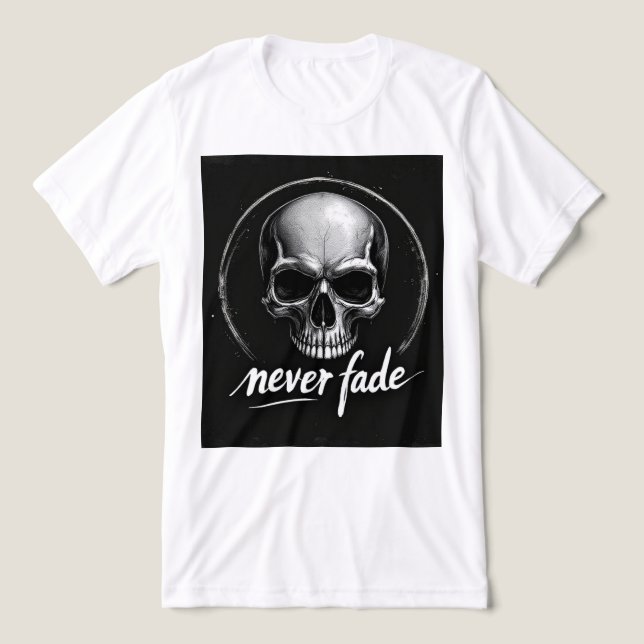 Brite-T Silver Skull Never Fade 0019404 Tri-Blend Shirt (Design Front)