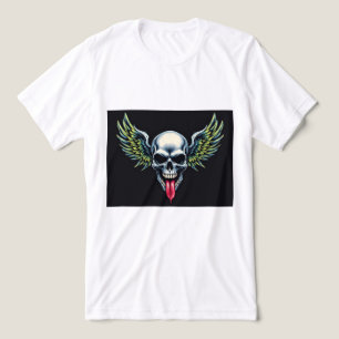 Brite-T Winged Skull Tongue Out 0019498 Tri-Blend Shirt
