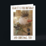 BRITHDAY "AT CHRISTMAS TIME" OR DAY...SNOWMAN WISH HOLIDAY CARD<br><div class="desc">THIS IS A GREAT CARD FOR THE BIRTHDAY AT OR EVEN ON CHRISTMAS DAY... .ANY TIME IN DECEMBER THIS CARD WILL PUT A HUGE SMILE ON THE BIRTHDAY GAL OR GUY FOR SURE. THIS SNOWMAN IS POSITIVE!!!!!!</div>
