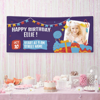Brithday Party Horizontal Banner For Your Kids