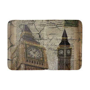 Britian England london clocktower big ben Bath Mat
