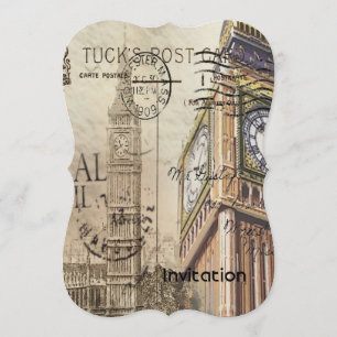 Britian England london clocktower big ben Invitation