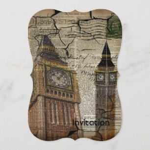 Britian England london clocktower big ben Invitation