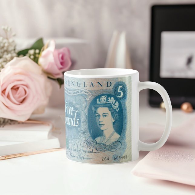 British 1966 £5 Note Mug – Queen Elizabeth II (Creator Uploaded)