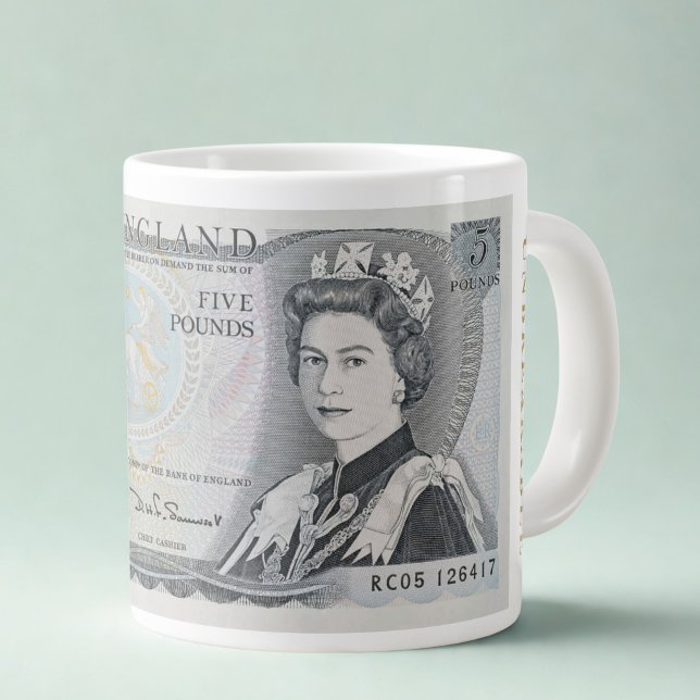 British 1971 £5 Note Mug – Queen Elizabeth II (Creator Uploaded)