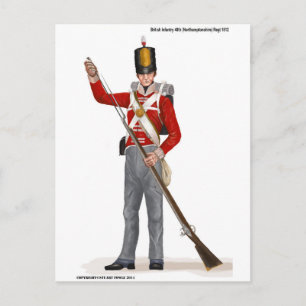 British 48th (Northamptonshire) Regiment 1812 Postcard