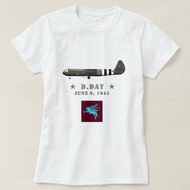 British 6th Airborne Horsa WW2 D Day Parachusts366 T-Shirt (Design Front)