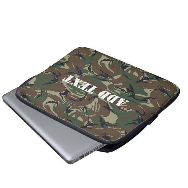 British 95 Forest Green Camouflage Laptop Sleeve (Front Bottom)