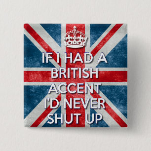 British Accent 15 Cm Square Badge