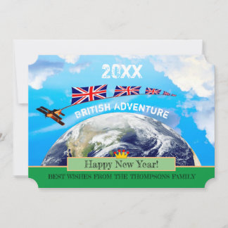 British Adventure, Happy New Year Card, Earth Holiday Card