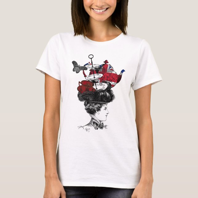 British Afternoon Tea Hat T-Shirt (Front)