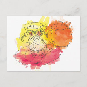 British Afternoon Tea Postcard