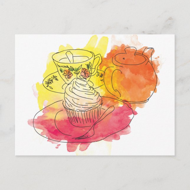 British Afternoon Tea Postcard (Front)