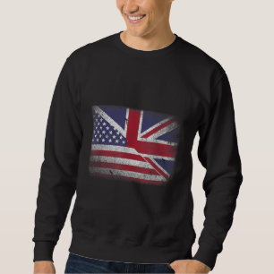British American Flag Great Britain Union Jack . Sweatshirt